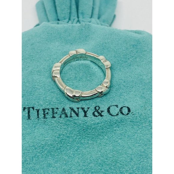 Tiffany & Co. Sterling Silver Signature X Stacking Ring Band Size 6.25 Retired - Picture 6 of 6